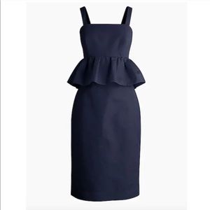 J. Crew Navy Peplum dress in Classic Faille